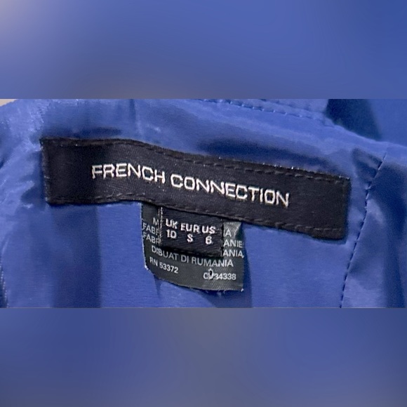 French Connection Whisper Light Double- Strap Royal Blue Fit & Flare Mini Dress - Picture 4 of 7